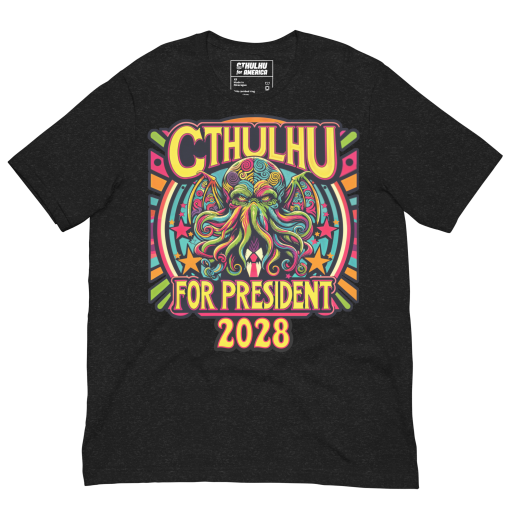 Psychedelic Cthulhu for President 2028 Tee - Image 4